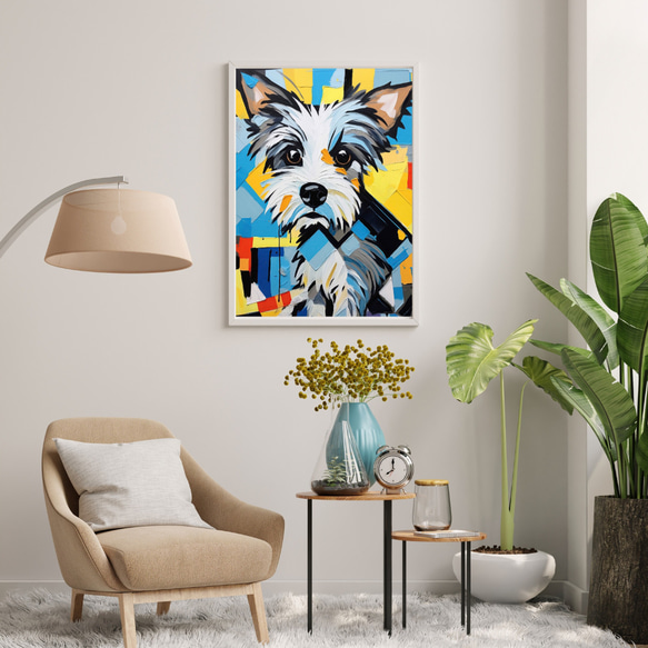 【Wanbism (ワンビズム) - ヨークシャーテリア犬 No.2】アートポスター 犬の絵 犬の絵画 犬のイラスト 7枚目の画像