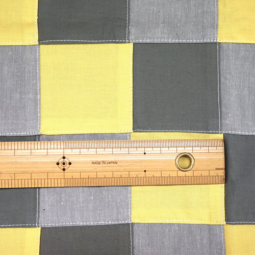 パッチワーク生地 無地【3/437】YELLOW×GRAY 105cm×50cm ◇50cm 