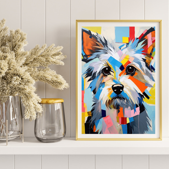 【Wanbism (ワンビズム) - ヨークシャーテリア犬 No.3】アートポスター 犬の絵 犬の絵画 犬のイラスト 8枚目の画像