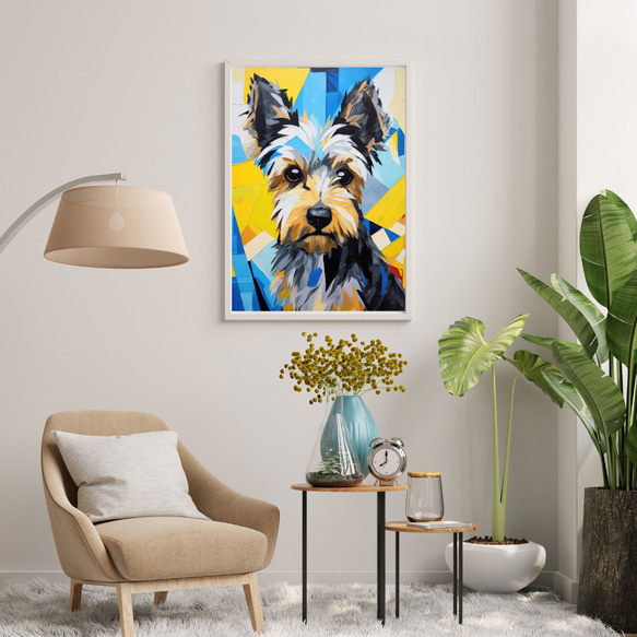 【Wanbism (ワンビズム) - ヨークシャーテリア犬 No.4】アートポスター 犬の絵 犬の絵画 犬のイラスト 7枚目の画像