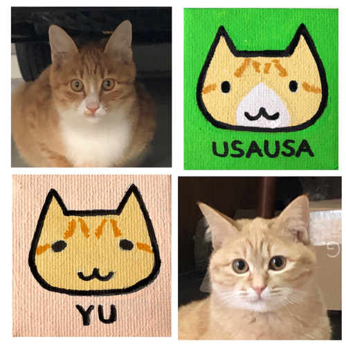 愛猫がキャラクターに！5cmキャンバスの猫ポップアート 「うちの子」が