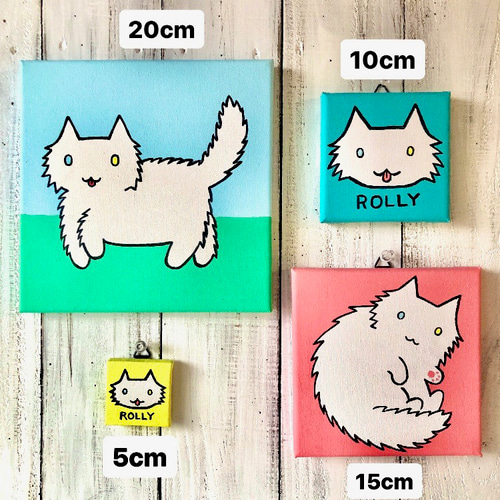 在庫僅少】 個性輝く猫】 キャンバス アクリル画 原画 一点物