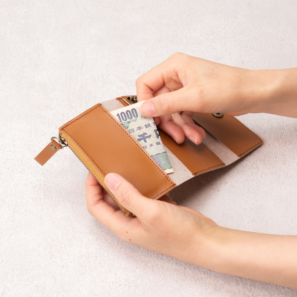 【送料無料】スマートキー+カード＋お金も収納できる 本革キーケース  イニシャル刻印可 8枚目の画像