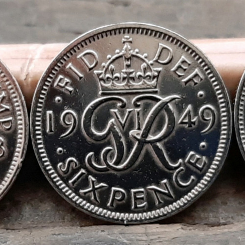 50枚セット 幸せのシックスペンス イギリス1948年ラッキー6ペンス英国 幸せのシックスペンス イギリス ラッキー6ペンス 3枚セット 1948