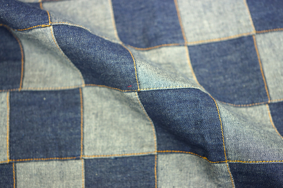 パッチワーク生地】デニム【2/4208】ネイビー 110cm×50cm ◇50cm
