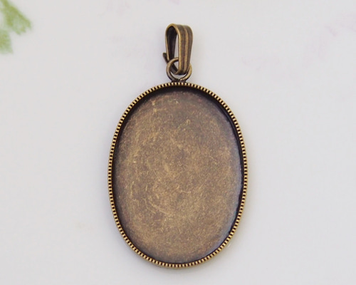 アンティークゴールド 金古美 オーバル ペンダントトップ セッティング