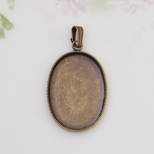 アンティークゴールド 金古美 オーバル ペンダントトップ セッティング