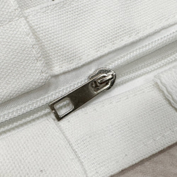 [免運費] 帆布 2WAY 單肩手提包，內袋繡有爪貓和沮喪的貓 &lt;白色&gt; 第6張的照片