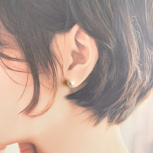 033Af【便利な逸品】ピアス　一粒パール　淡水真珠　8㎜　フォーマル　S925 楽天市場】パール ピアス 一粒 大粒 オフィス 日常使い 結婚式