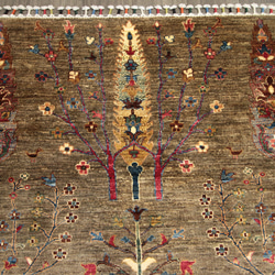 新品　生命の樹　パキスタン手織り絨毯　ガズニウール　アクセントラグ　108x153cm　＃156 2枚目の画像