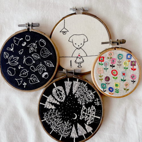森のおしゃべり 刺繍壁掛け 刺繍フレーム タペストリー パネル