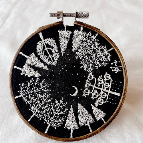 森のおしゃべり 刺繍壁掛け 刺繍フレーム タペストリー パネル