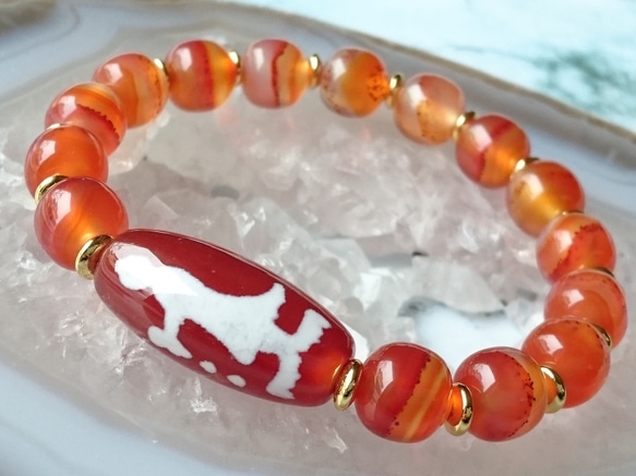 紅玉髄✨観音滴天珠✨シナバーカルセドニー✨ブレスレット  