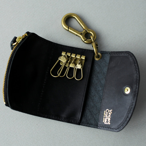 栃木レザー クロコダイル 型押し 日本製 カラビナ 付き キーケース