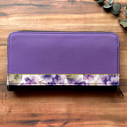 春のスミレの長財布（菫色） 花 財布 長財布 すみれ 3枚目の画像
