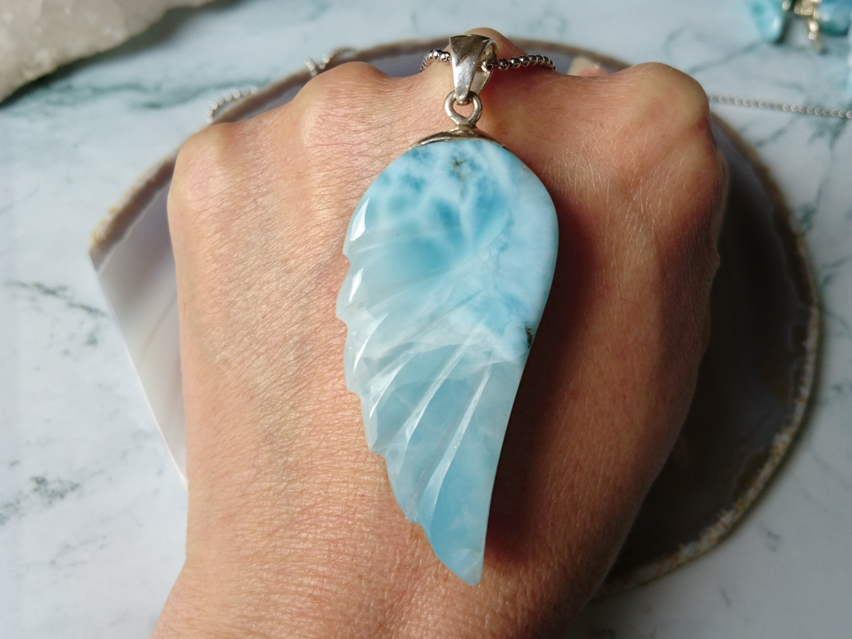 ラリマー✨ペンダント✨羽