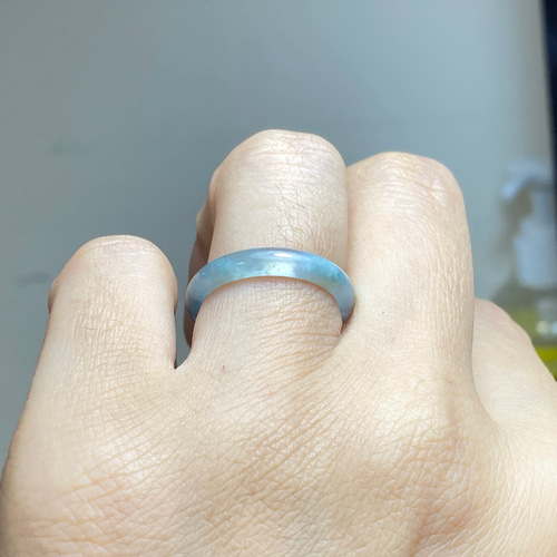 L4-109 美品 氷種 白藍 12.5号 天然グアテマラ産 A貨 本翡翠