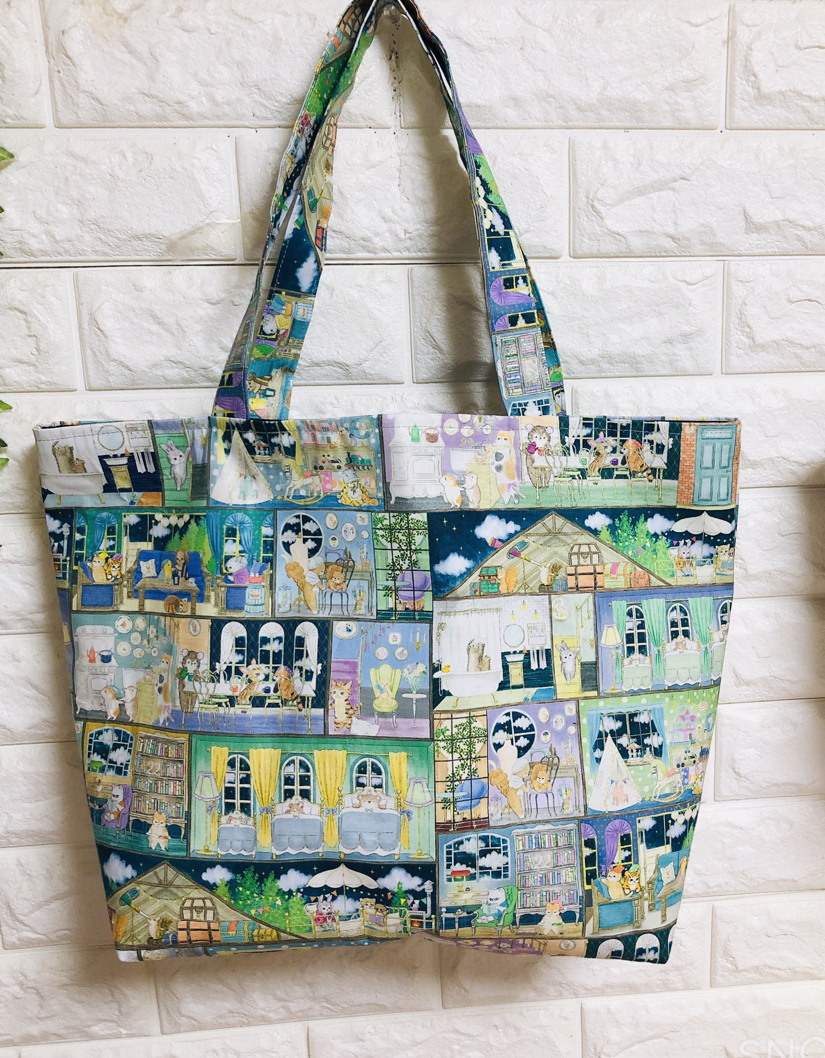 yukiemon ハンドメイド　ビッグトートバック＆巾着トートバック　①別口分 yukiemon ハンドメイド ビッグトートバック＆巾着トートバック