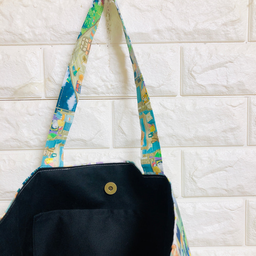 yukiemonハンドメイド　新作セミオーダー　45㎝ビッグトートバック　⑬ ❤️yukiemonラビリンスハウスビッグトートバッグ❤️人気生地の