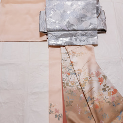 ワンタッチ帯　くらわん帯　正絹袋帯リメイク　プラチナ箔京名所文様　作り帯　 18枚目の画像