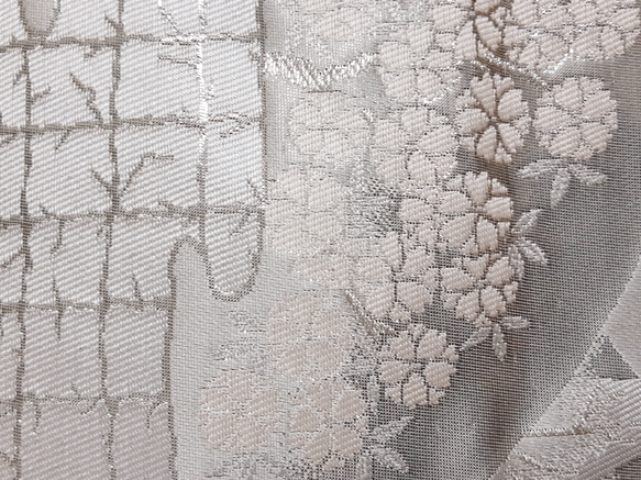 ワンタッチ帯　くらわん帯　正絹袋帯リメイク　プラチナ箔京名所文様　作り帯　 13枚目の画像