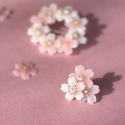 【桜さくら】ピンブローチ　タックピン  桜ハンドメイド2024 2枚目の画像
