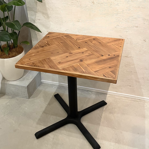オーダー品】ヘリンボーンテーブル W70×D65 カフェテーブル サイド 