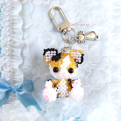ビーズドール☆仔猫 三毛猫ちゃん 猫雑貨 猫グッズ ☆キーホルダー