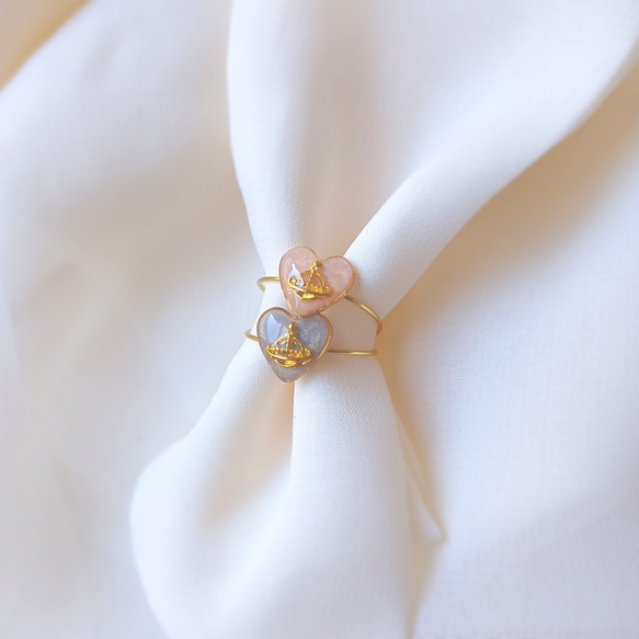 petit heart ring ハートオーブリング NO.02 (さくらピンク・フリーサイズ ) 4枚目の画像