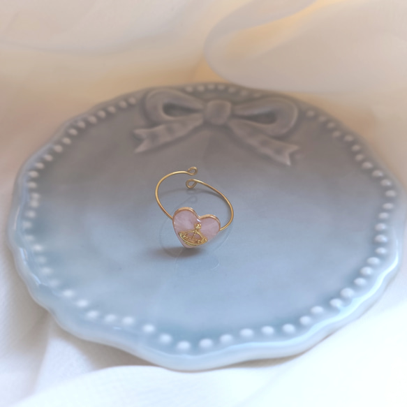 petit heart ring ハートオーブリング NO.02 (さくらピンク・フリーサイズ ) 3枚目の画像