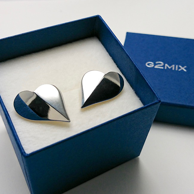 【G2MIX】Silver925 ハートのピアス