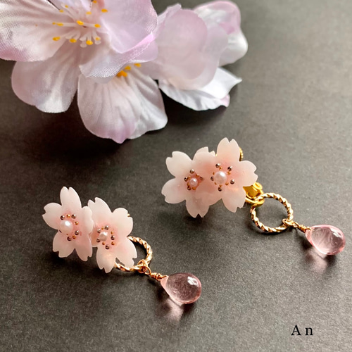 桜さくら】ピアス／イヤリング 春の誕生花2025 桜ハンドメイド