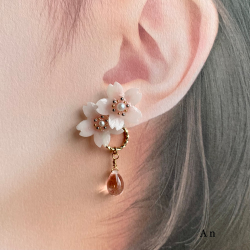 桜さくら】ピアス/イヤリング 春の誕生花2025 桜ハンドメイド 桜さくら】ピアス/イヤリング 春の誕生花2025 桜ハンドメイド