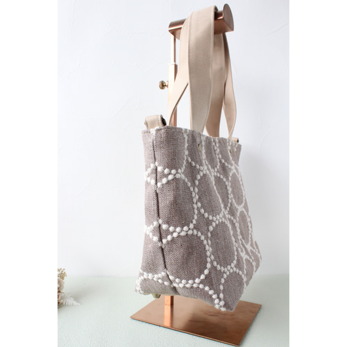 再販】ミナペルホネン タンバリン ブラウン×ライトベージュ トート