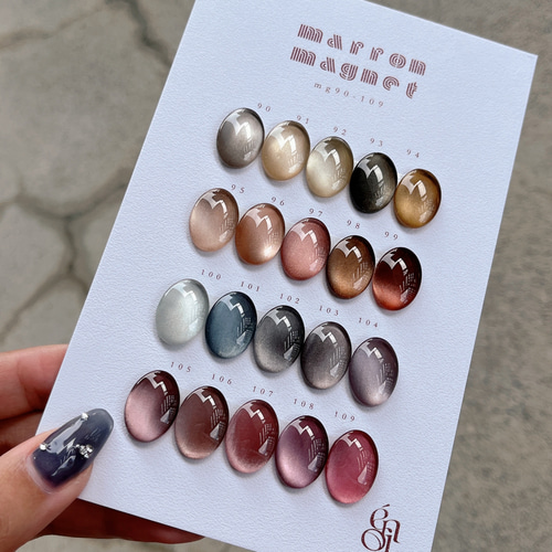 enoi新品未開封マロンマグ全20色カラーチャート台紙セット enoi___official marron magnet 20色の中から10色選ぶの難しかっ