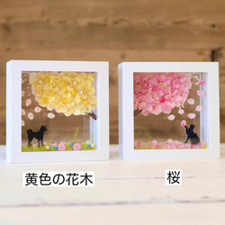 桜（他4色／白／黄／水色／緑）＆選べる猫犬【楽しいリバーシブル】プリザーブドフラワー（無料ギフトラッピング） 8枚目の画像