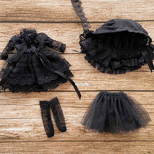 JANAYA オビツ11 ob11服 黒色レースワンピース4点セット 翌日発送  