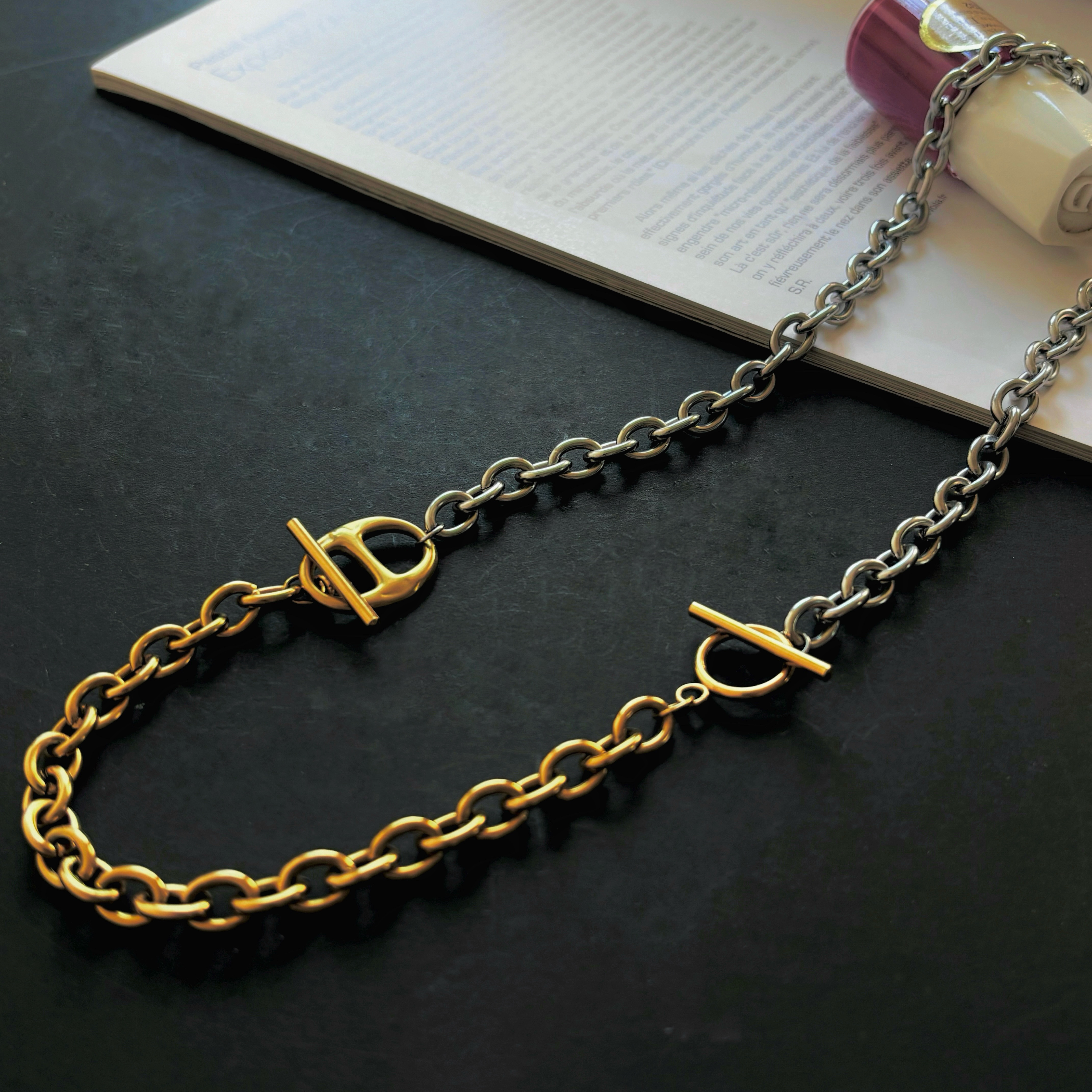 セット 3way アンカーネックレス マンテルブレスレット サージカルステンレス 金属アレルギー対応