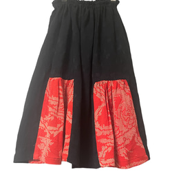 送料無料 着物 リメイク 兵児帯 総絞り リラックスワイドロングパンツ