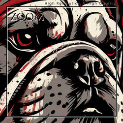 【Trinity (トリニティー)  - ブルドッグ犬 No.1】幸運 モダンアートポスター 犬の絵 犬の絵画 3枚目の画像