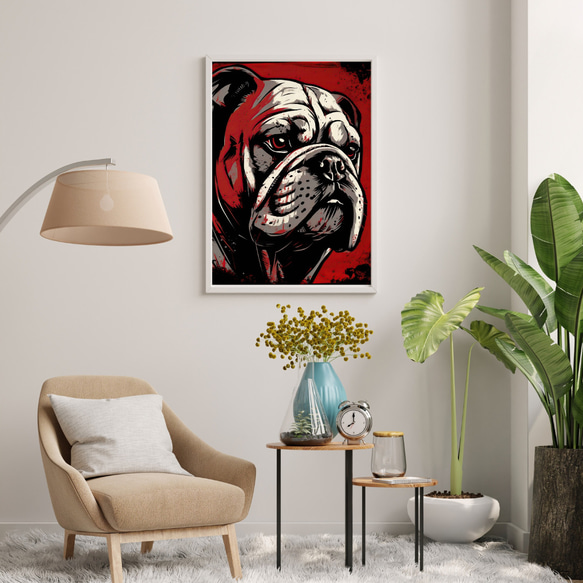 【Trinity (トリニティー)  - ブルドッグ犬 No.1】幸運 モダンアートポスター 犬の絵 犬の絵画 7枚目の画像