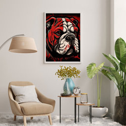 【Trinity (トリニティー)  - ブルドッグ犬 No.3】幸運 モダンアートポスター 犬の絵 犬の絵画 7枚目の画像