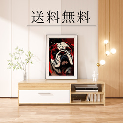 【Trinity (トリニティー)  - ブルドッグ犬 No.4】幸運 モダンアートポスター 犬の絵 犬の絵画 4枚目の画像