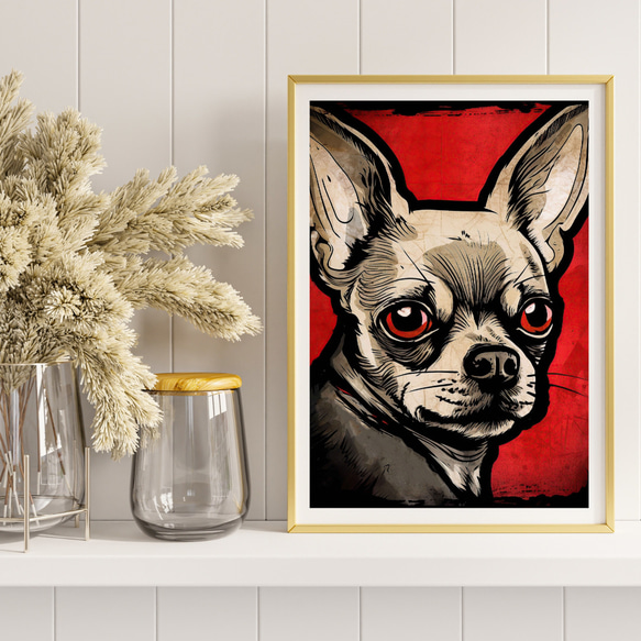 【Trinity (トリニティー)  - チワワ犬 No.3】幸運 モダンアートポスター 犬の絵 犬の絵画 8枚目の画像