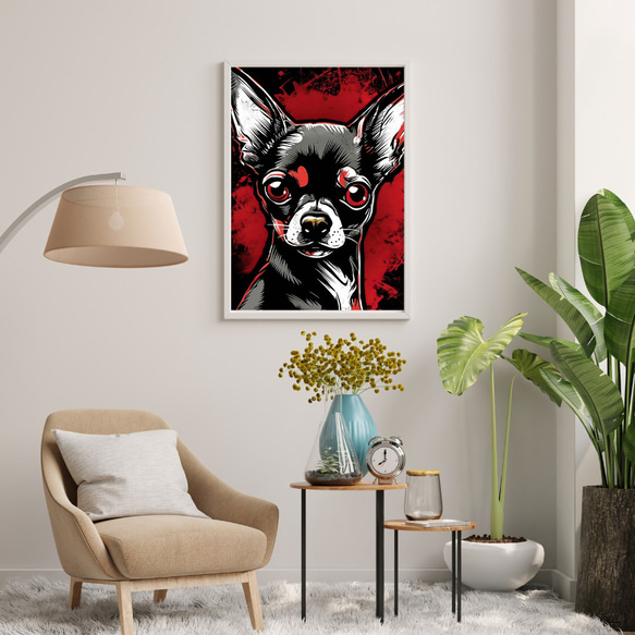 【Trinity (トリニティー)  - チワワ犬 No.5】幸運 モダンアートポスター 犬の絵 犬の絵画 7枚目の画像