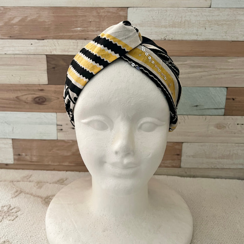 ＊handmade＊星条旗デザイン　クロスターバン　ヘアバンド handmade＊星条旗デザイン スクエアリボンターバン ヘアバンド