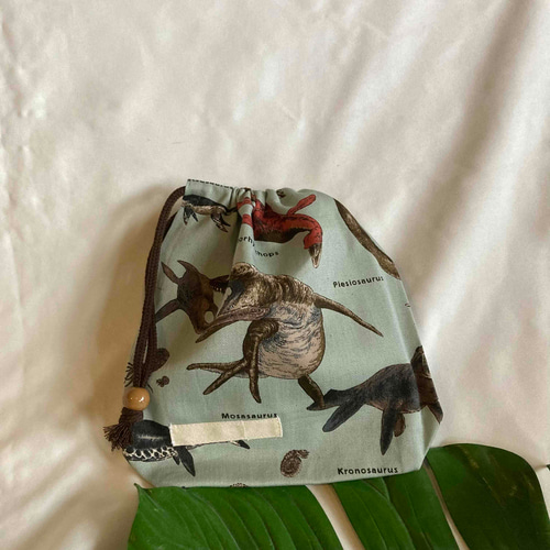 オーダーOK】入園入学給食袋コップ入れ巾着☆01海竜古代生物恐竜深海