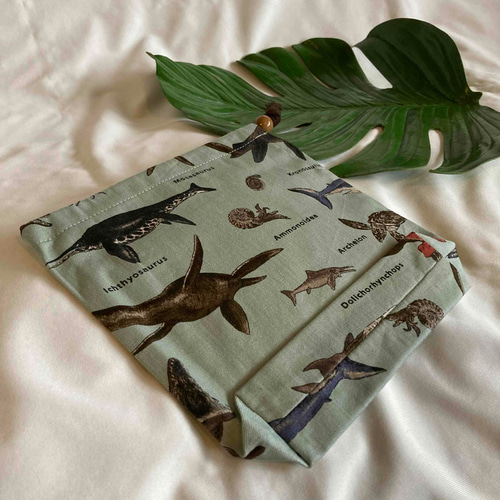 オーダーOK】入園入学給食袋コップ入れ巾着☆01海竜古代生物恐竜深海