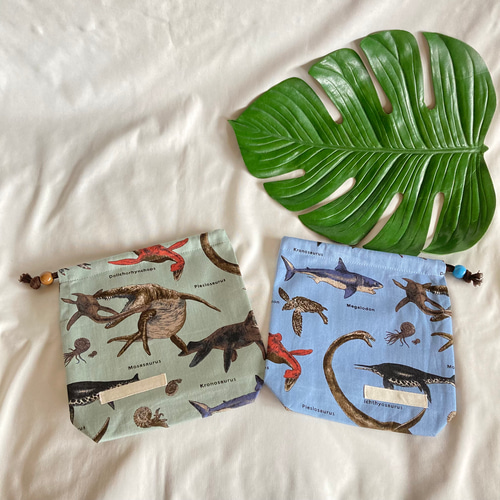 給食袋コップ入れ２枚セット   恐竜柄＆海竜柄 給食袋コップ入れ2枚セット 恐竜柄＆海竜柄 メール便対象品】