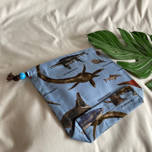オーダーOK】入園入学給食袋コップ入れ巾着☆01海竜古代生物恐竜深海